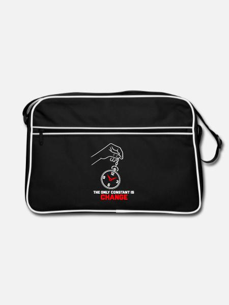 Taschenuhr – Die einzige Konstante ist Veränderung - Retro Tasche - Schwarz/Weiß