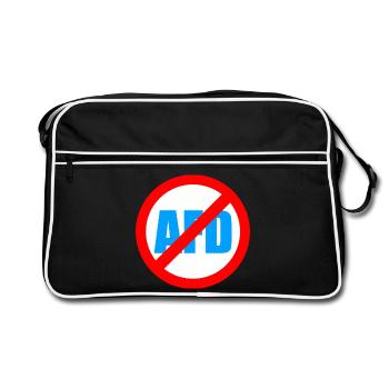 No AFD FCK AFD Protest Links Antifa - Retro Tasche - Schwarz/Weiß - Vorne