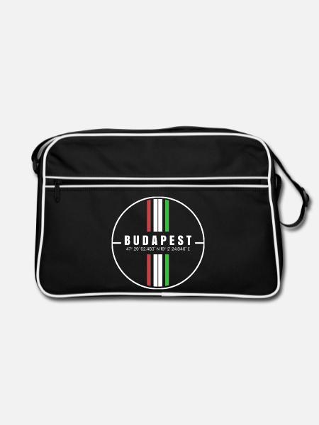 Budapest Souvenir - Retro Tasche - Schwarz/Weiß