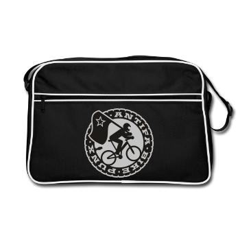 bike punks - Retro Tasche - Schwarz/Weiß - Vorne