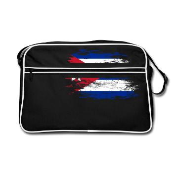 Drapeau cubain utilisé - Sac Retro - noir/blanc - Devant