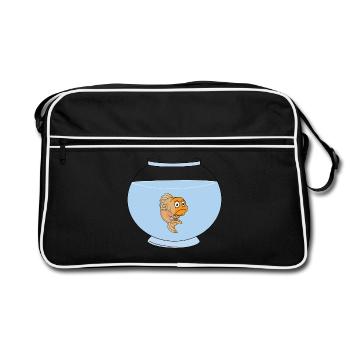 Poisson rouge dans un bocal - Sac Retro - noir/blanc - Devant