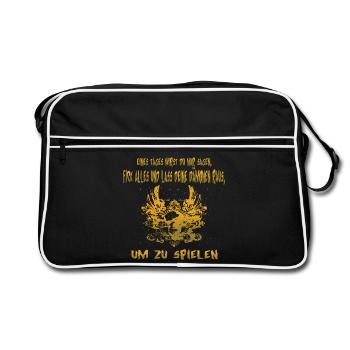 Dämon - Retro Tasche - Schwarz/Weiß - Vorne