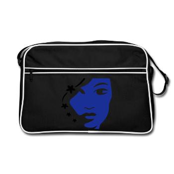 Visage de fille Visage de femme - Sac Retro - noir/blanc - Devant