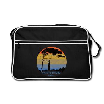 Ostsee, Darss, Weststrand - Retro Tasche - Schwarz/Weiß - Vorne