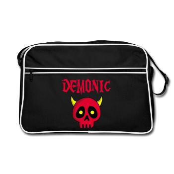 Tête de mort démon manga - Sac Retro - noir/blanc - Devant