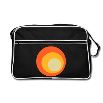 70s Circles Pattern - Retro Bag - black/white - Front