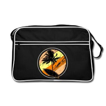 Beach Surf Sun - Retro Bag - black/white - Front