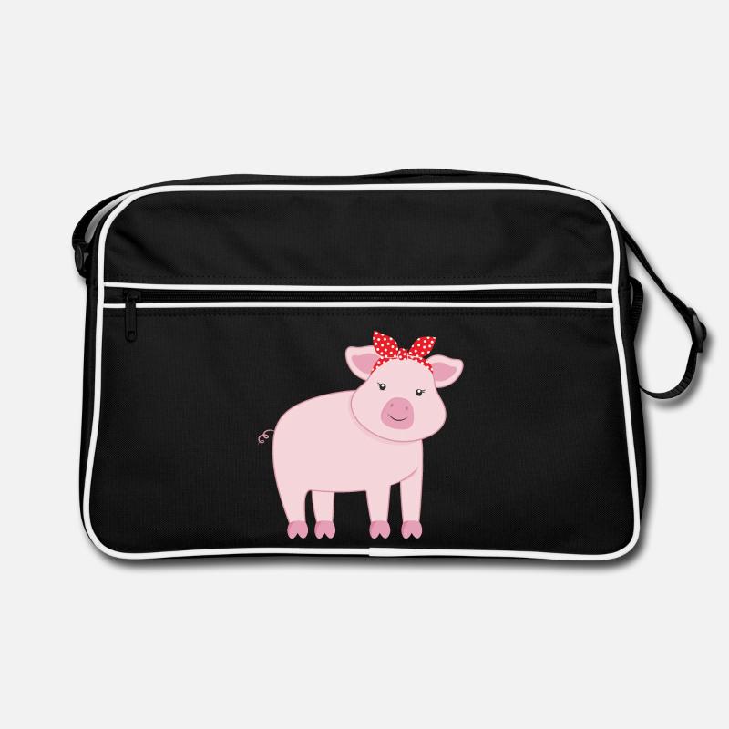 Pig pigs - Retro Bag - black/white