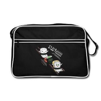 Sushi-Schlitten - Retro Tasche - Schwarz/Weiß - Vorne