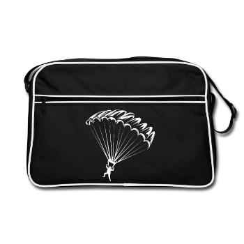 Parachute Icon Logo icon Illustration Graphic - Retro Bag - black/white - Front