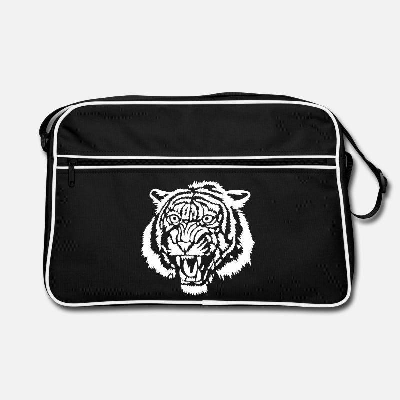 Weißer Tiger Graffiti Retro Tasche