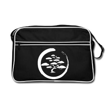 Arbre du Japon blanc - Sac Retro - noir/blanc - Devant