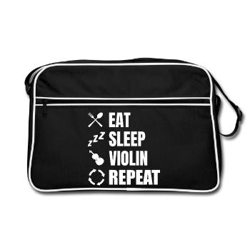 Eat Sleep Violin Repeat - Retro Bag - black/white - Front