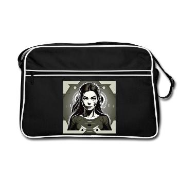 Cyber Girl dans un style de bande dessinée manga futuriste - Sac Retro - noir/blanc - Devant