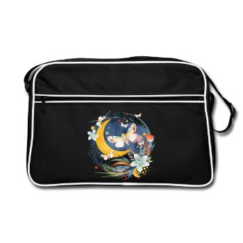 Papillons exotiques rares au clair de lune - Sac Retro - noir/blanc - Devant