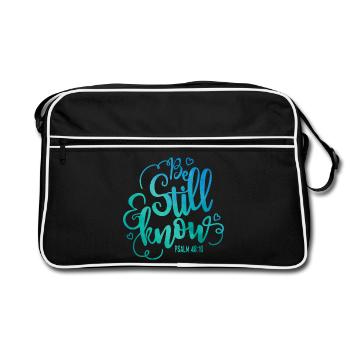 Be still and know - Retro Tasche - Schwarz/Weiß - Vorne