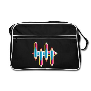 Crayons de couleur - Sac Retro - noir/blanc - Devant