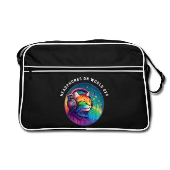 LGBT. Casque sur le monde éteint - Sac Retro - noir/blanc - Devant