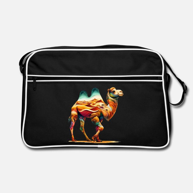 Kamel - Retro Tasche - Schwarz/Weiß