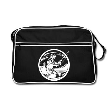 Fishing Drawing - Retro Bag - black/white - Front