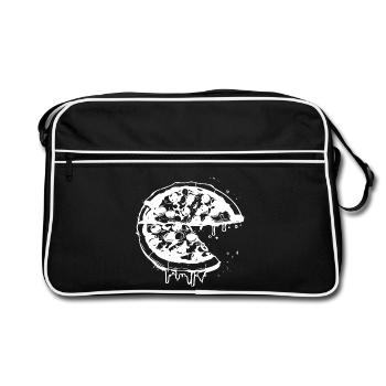 Dessin de pizza - Sac Retro - noir/blanc - Devant