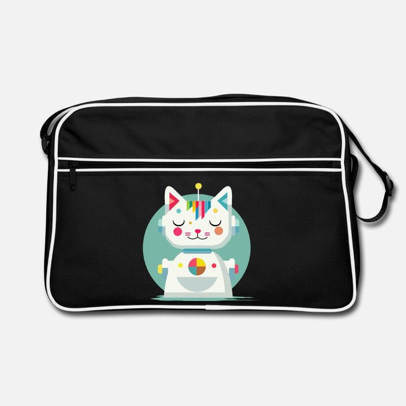 Chat robot géométrique - Illustration créative Sac Retro
