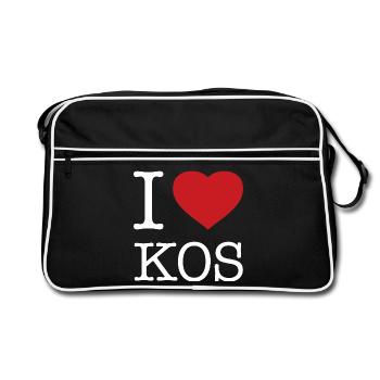 I LOVE KOS Greece Griechenland - Retro Bag - black/white - Front