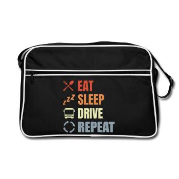 Manger Dormir Conduire Répéter - Sac Retro - noir/blanc - Devant
