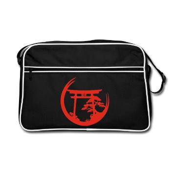 Japanese atmosphere (red) - Retro Bag - black/white - Front