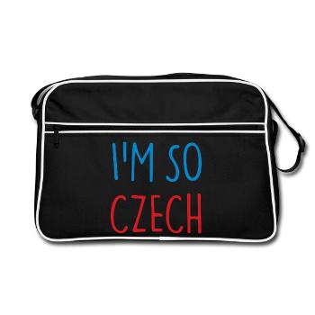 JE SUIS TELLEMENT TCHÈQUE République tchèque - Sac Retro - noir/blanc - Devant