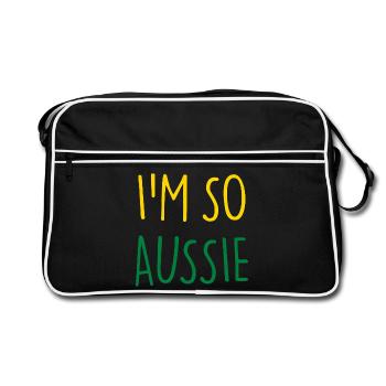 I'M SO AUSSIE Australisch Australien - Retro Tasche - Schwarz/Weiß - Vorne