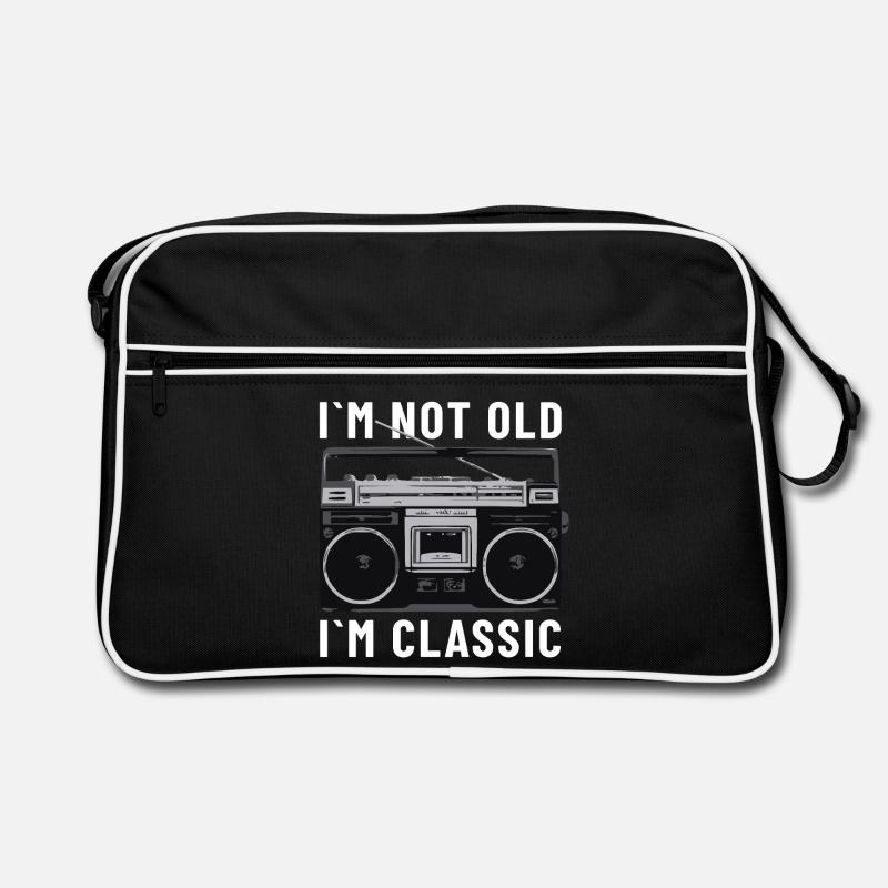 Ich bin nicht alt, ich bin ein klassischer Stereo-Kassettenspieler - Retro Tasche - Schwarz/Weiß
