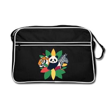 Tigre Panda Zèbre - Sac Retro - noir/blanc - Devant