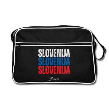 Drapeau de la Slovénie, fierté slovène - Sac Retro - noir/blanc - Devant