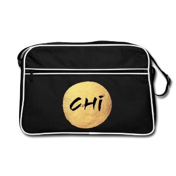 Yoga Cercle d’Or Chi Or Namaste om Méditation - Sac Retro - noir/blanc - Devant