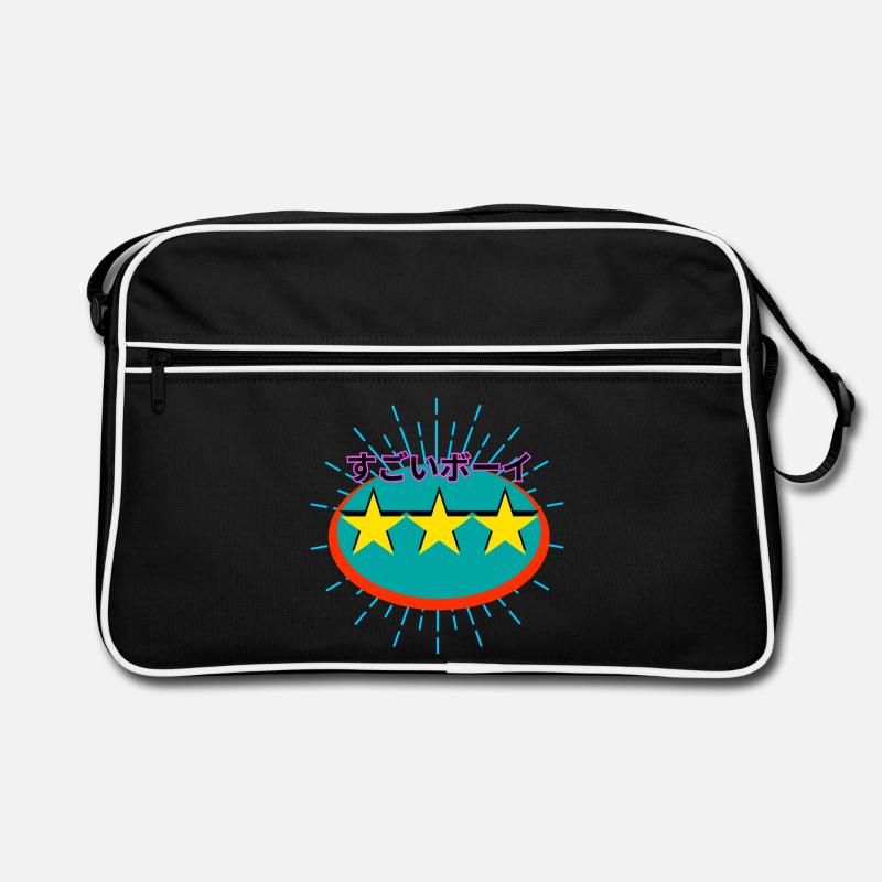 Sugoi Boy Trio Sterne Popart - Retro Tasche - Schwarz/Weiß