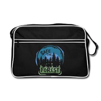 Sauvons la forêt – Conception durable de la nature - Sac Retro - noir/blanc - Devant