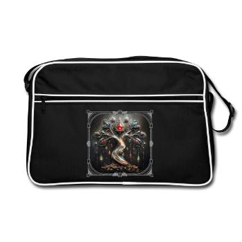 Art Deco design of the Tree of Life. - Retro Bag - black/white - Front