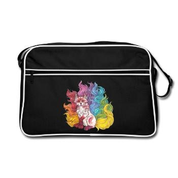 Manga Rainbow Kitsune Mythical Fox Gift - Sac Retro - noir/blanc - Devant