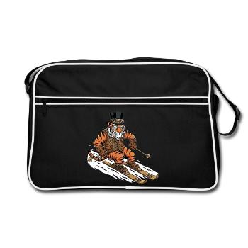 Steampunk Tiger Skier Piste des Alpes - Sac Retro - noir/blanc - Devant