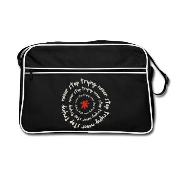 Never stop trying - Sac Retro - noir/blanc - Devant