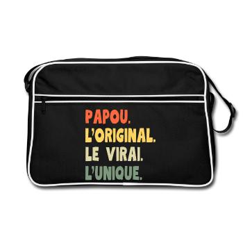 Papua das Original – Einzigartiges Opa Geschenk - Retro Tasche - Schwarz/Weiß - Vorne