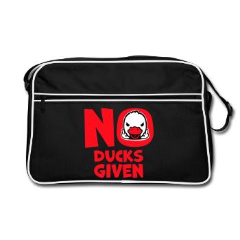 Goose No Ducks Given Middle Finger Naughty Duck Cool - Retro Bag - black/white - Front
