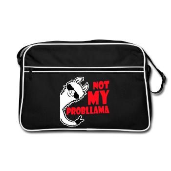 Lama Cool Sonnenbrille Not My Problama Peace Hand - Retro Tasche - Schwarz/Weiß - Vorne