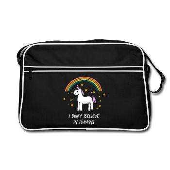 Je ne crois pas aux gens licorne - Sac Retro - noir/blanc - Devant