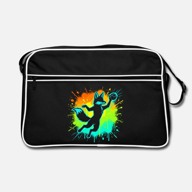 Handball Fuchs Kinder Geschenk Süß Niedlich Retro Tasche