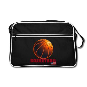 Orange Basketball America - Retro Bag - black/white - Front
