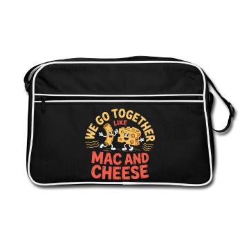 Design du couple de meilleurs amis macaronis au fromage - Sac Retro - noir/blanc - Devant