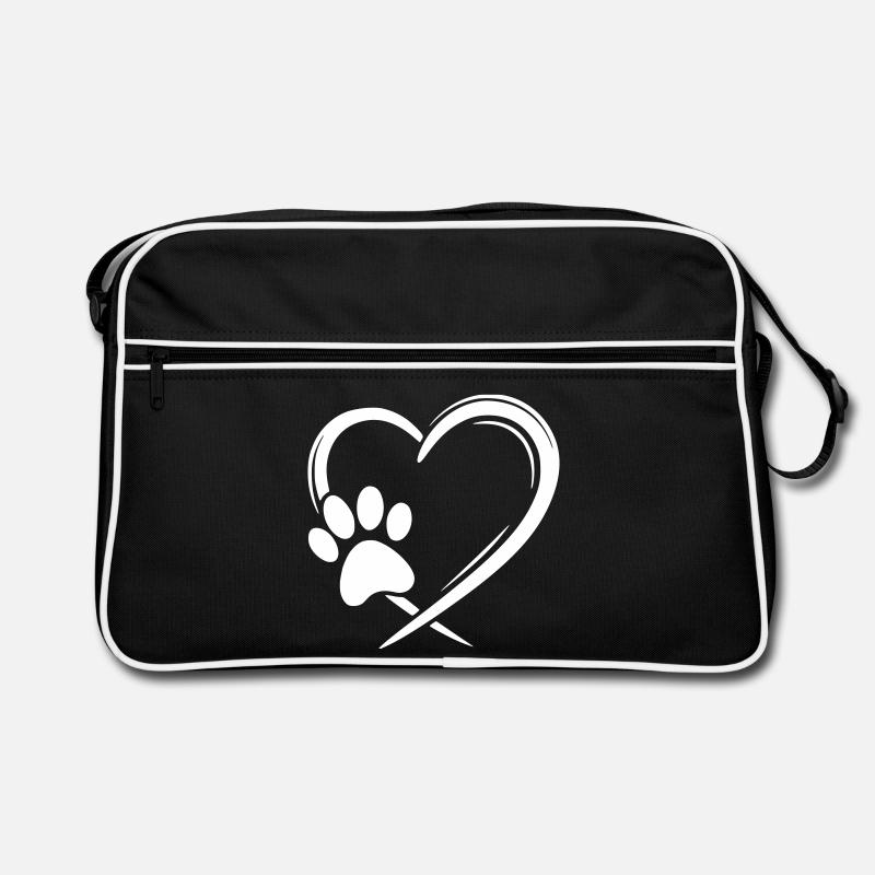 Pfote Herz Retro Tasche
